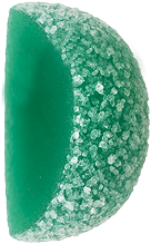 Green sugar-coated half-moon gummy candy