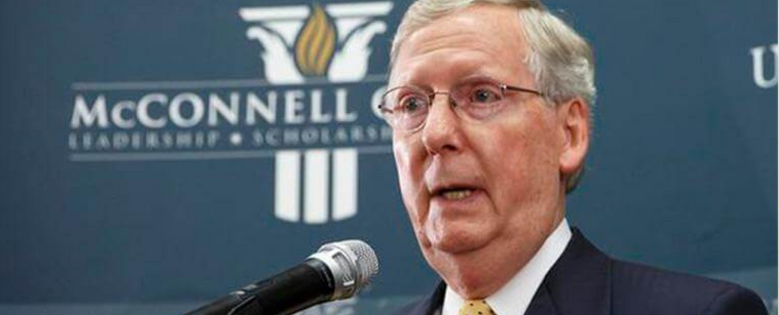 Senate Majority Leader Mitch McConnell speaking at a press conference about the Hemp Farming Bill.