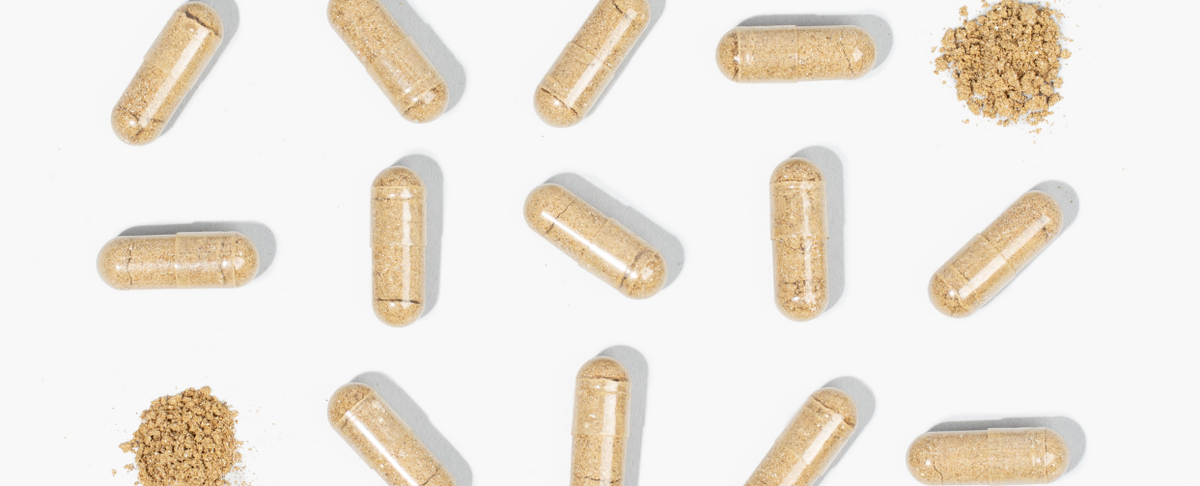 Various capsules and powdered form of cannabichromene