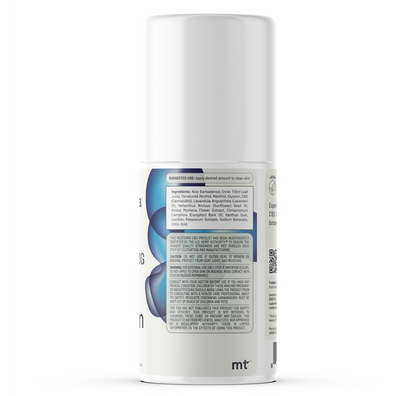 Back view of WM: Isolate 1,200mg Roll-On showing ingredient and caution label on white background