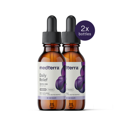 medterra Daily Relief 2x bottles Tincture 500MG CBD per bottle CBD ISOLATE