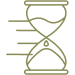 Hourglass icon with horizontal lines indicating fast delivery, representing liposomal delivery
