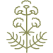 Stylized green valerian root plant with flowers and leaves