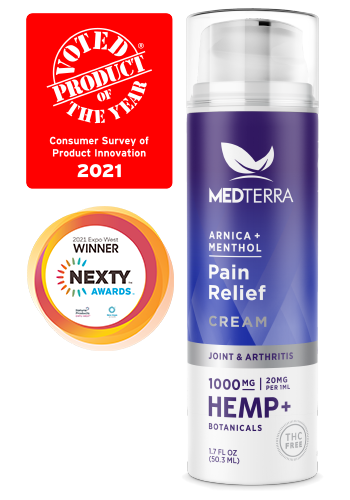 Medterra CBD Pain Relief Cream, 1000mg hemp, 1.7 fl oz, Voted Product of the Year 2021, 2021 Expo West NEXTY Awards Winner